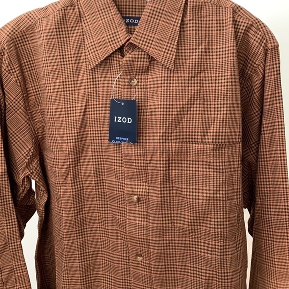 IZOD Flannel Shirt Long Sleeve Stretch Button - Picture 2 of 6
